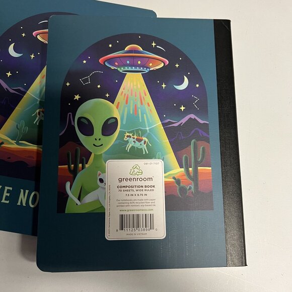 Greenroom Composition Notebook Wide Ruled Alien Leave No Trace (Pack of 3) - Picture 3 of 6